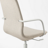 Office chair with armrest Beige I Pivot-in-out - Wudore