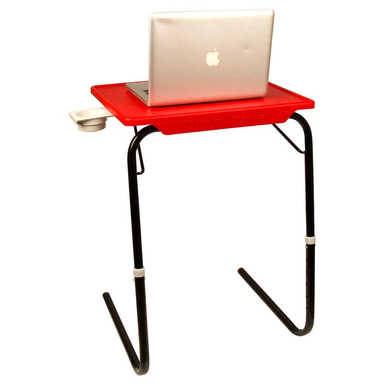 Laptop Tablemate with Black legs and red finishing | Wudore