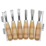 Wood carving chisel 6pc set I Round Handle - Wudore