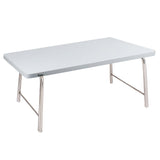 Laptop Table With Folding Steel Legs - White | Wudore