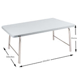 Laptop Table With Folding Steel Legs - White | Wudore