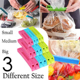 Multipurpose Food Snack Plastic Bag Clip Sealer (Multicolor) -18pc