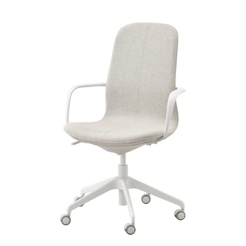 Office chair with armrest Beige I Pivot-in-out - Wudore