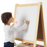 Preschool Art Easel with White and Black board I Di-Side - Wudore