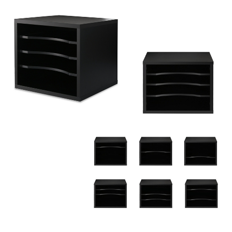 File cabinet 4-tier Black I On-Desk - Wudore