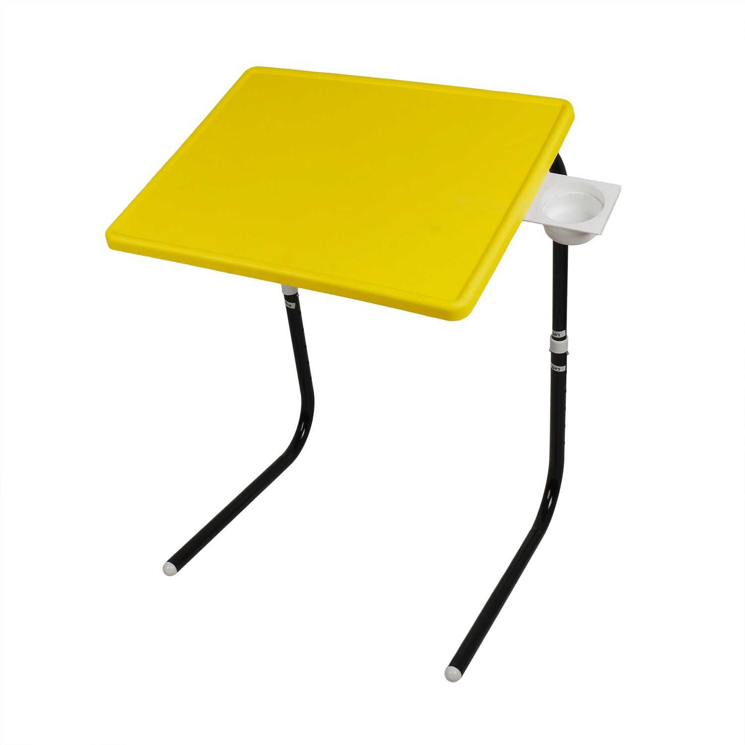  Table mate with black legs and yellow finishing | Wudore