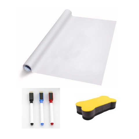 1Pcs 24 x 17 Right Angle Magnetic White Board Contact Paper, White