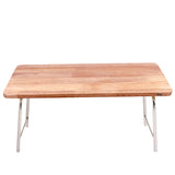 Laptop Table With Folding Steel Legs - Natural wood | Wudore