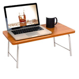 Laptop Table With Folding Steel Legs - Red Sandalwood | Wudore