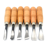 Wood carving chisel 6pc set I Round Handle - Wudore